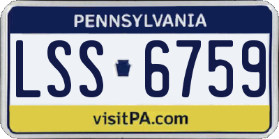 PA license plate LSS6759