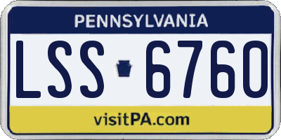 PA license plate LSS6760