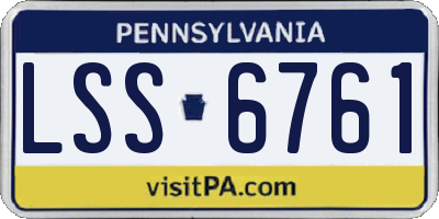 PA license plate LSS6761