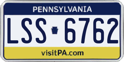 PA license plate LSS6762