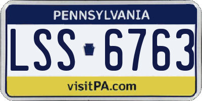 PA license plate LSS6763