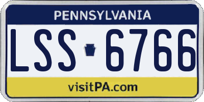 PA license plate LSS6766
