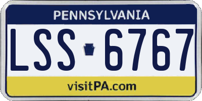 PA license plate LSS6767