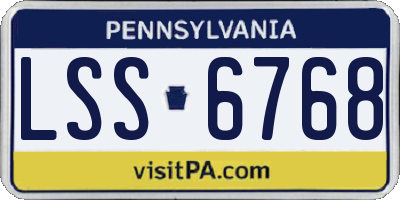 PA license plate LSS6768