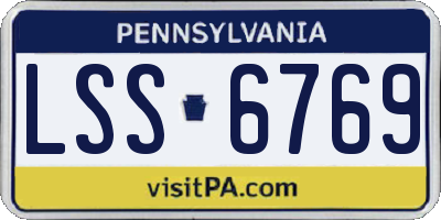 PA license plate LSS6769
