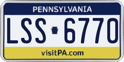 PA license plate LSS6770