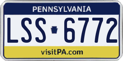 PA license plate LSS6772