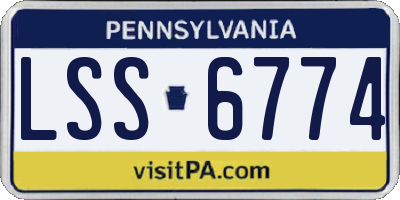 PA license plate LSS6774