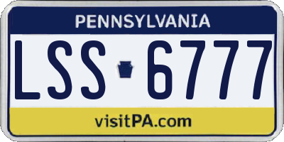 PA license plate LSS6777