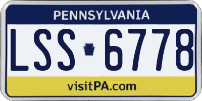 PA license plate LSS6778