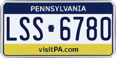 PA license plate LSS6780