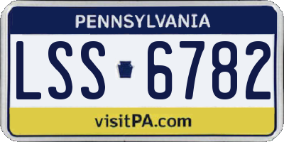 PA license plate LSS6782