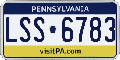 PA license plate LSS6783