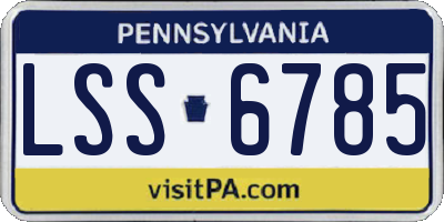 PA license plate LSS6785