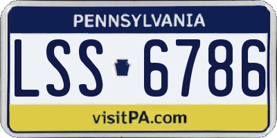 PA license plate LSS6786