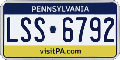 PA license plate LSS6792