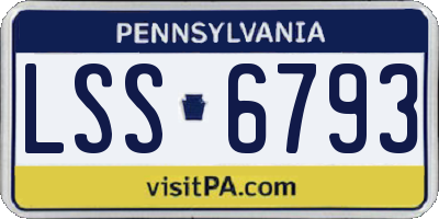 PA license plate LSS6793