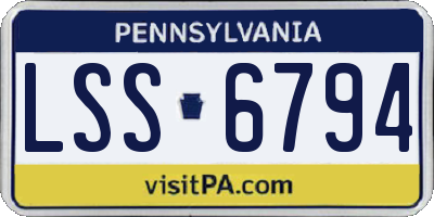 PA license plate LSS6794