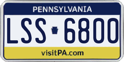 PA license plate LSS6800