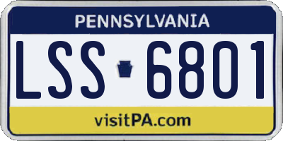 PA license plate LSS6801