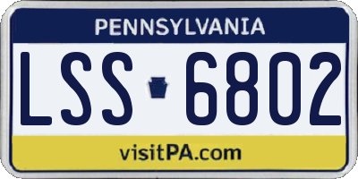 PA license plate LSS6802