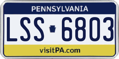 PA license plate LSS6803
