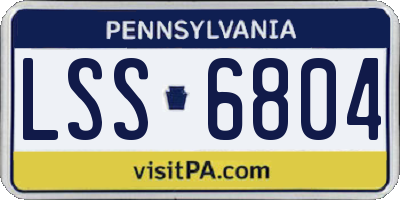 PA license plate LSS6804