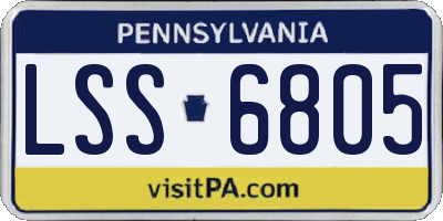 PA license plate LSS6805