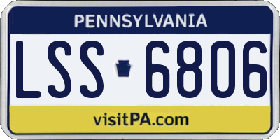 PA license plate LSS6806