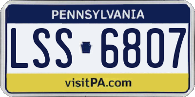 PA license plate LSS6807