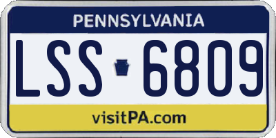 PA license plate LSS6809