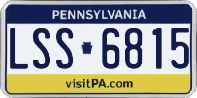PA license plate LSS6815