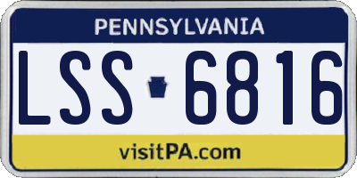 PA license plate LSS6816