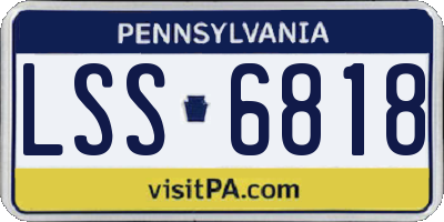 PA license plate LSS6818