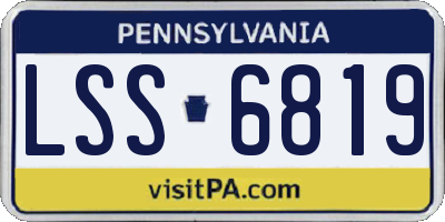 PA license plate LSS6819