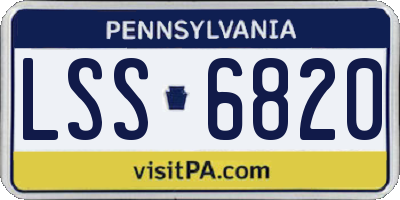 PA license plate LSS6820
