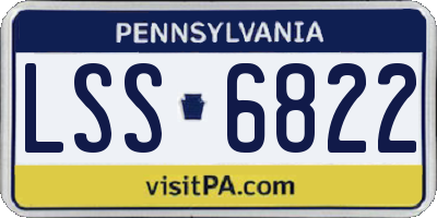 PA license plate LSS6822