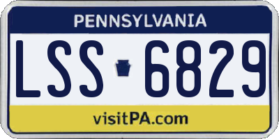 PA license plate LSS6829