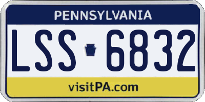 PA license plate LSS6832