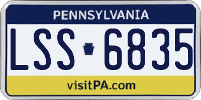 PA license plate LSS6835