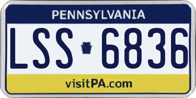 PA license plate LSS6836