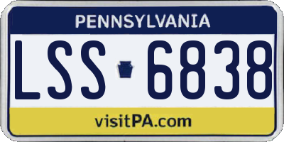 PA license plate LSS6838