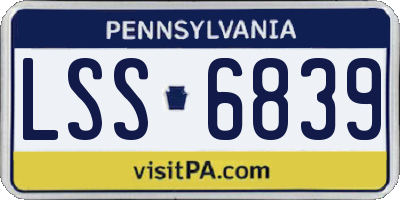 PA license plate LSS6839
