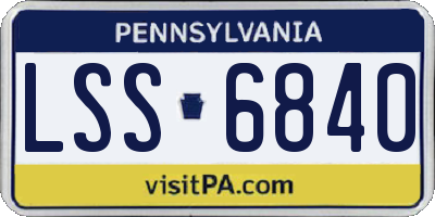 PA license plate LSS6840