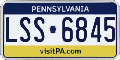 PA license plate LSS6845