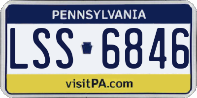 PA license plate LSS6846