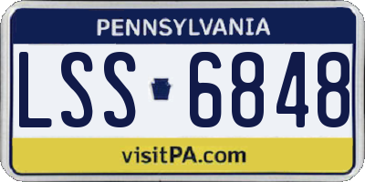 PA license plate LSS6848
