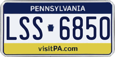 PA license plate LSS6850