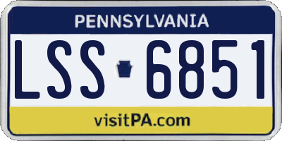 PA license plate LSS6851