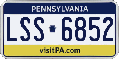 PA license plate LSS6852